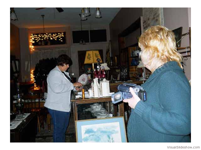 Bev Rydel (L), Dawn James (R) investigate the antique shop<br/>